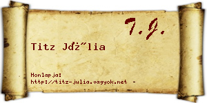 Titz Júlia névjegykártya